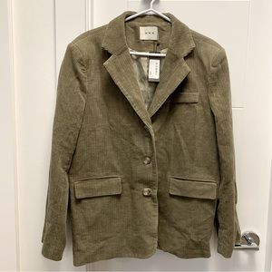 Oversized olive green boyfriend blazer